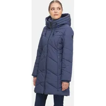 Ragwear NOVISTA Damen Frauen Mantel,Parka,Steppmantel,lange Jacke,Stehkragen,wasserdicht,Blau,M - M