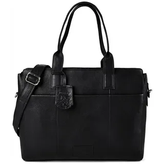 Burkely Soft Skylar Shopper Tasche Leder 40 cm Laptopfach schwarz