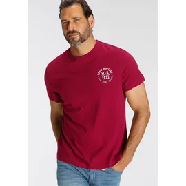 H.I.S. T-Shirt H.I.S, Herren, Gr. 3XL (64/66), bunt (bordeaux, navy, beige), Single Jersey, Obermaterial: 100% Baumwolle, bedruckt, schmal, Rundhals, gerader Abschluss, Shirts T-Shirt, schmal geschnitten, bedrucktes Design, aus 100% Baumwolle, Topseller