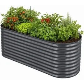 homeluxworld Hochbeet Metall 160 x 80 x 80 cm Anthrazit