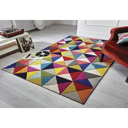 Teppich FLAIR RUGS "SAMBA", bunt, B:200cm H:10mm L:290cm, Kunstfaser, Teppiche, Handgeschnitzt