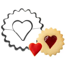 Zenker 2er.Set: Ausstecher "Linzer Herz" in Silber - Ø 5,4 cm