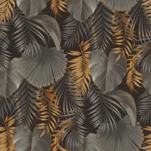 Rasch Textil Vliestapete Dschungel-Motiv 10,05 m x 0,53 m Gold/Schwarz 462043