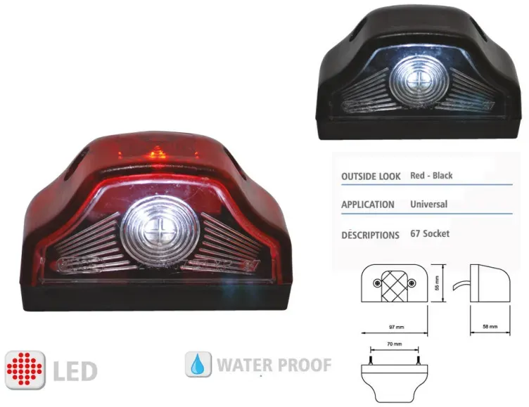 Deckenleuchten-Registrierungsplatte, rot, LED YP-37L.