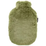 Fashy Wärmflasche mit Flauschbezug olivgrün