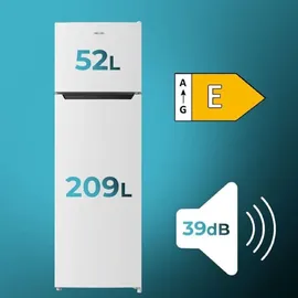 Cecotec Bolero CoolMarket 2D 261 Kühl-Gefrierkombination (261 l, 1693 mm hoch, Weiß)