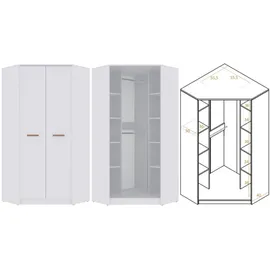 marmex möbel Grant Eckschrank 80x40x200 weiß