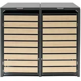 Westmann Mülltonnenbox für 2 Tonnen 2 x 240 l 132 x 80 x 116 cm anthrazit/holzoptik