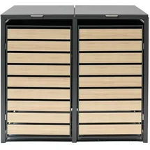 Westmann Mülltonnenbox für 2 Tonnen 2 x 240 l 132 x 80 x 116 cm anthrazit/holzoptik
