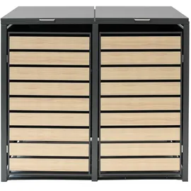 Westmann Mülltonnenbox für 2 Tonnen 2 x 240 l 132 x 80 x 116 cm anthrazit/holzoptik