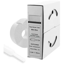 Offgridtec 5m Schrumpfschlauch mit Kleber 9mm>3mm transparent