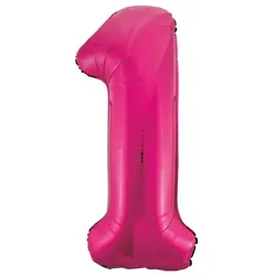Folienballon Zahl 1 pink
