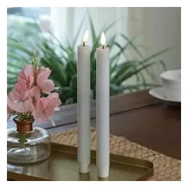 Deluxe Homeart Mia LED Stabkerzen 24 cm weiß 2 St.