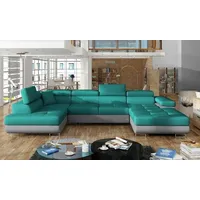 JVmoebel Ecksofa, Made in Europa blau|grau