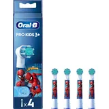 Oral-B Pro Kids Aufsteckbürsten für elektrische Zahnbürsten, Spiderman, 4 Stück, für sanftes Bürsten