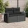 vidaXL Gartensofa 2-Sitzer Loungesofa schwarz