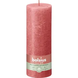 Bolsius Rustik Stumpenkerze 19 x 6.8 cm rosa blüte