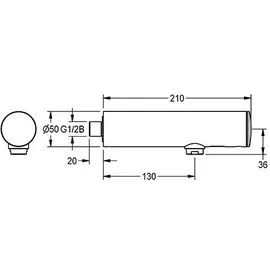 kwc aquarotter gmbh KWC AR Wandventil, F3, elek., o. Mischung, 6l, Batterie, LABS-konform,