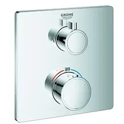 Grohe Grohtherm Fertigmontageset 24079000 chrom, Unterputz-Brause-Thermostat mit 2-Wege-Umstellung