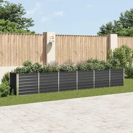 vidaXL Garten-Hochbeet verzinkter Stahl rechteckig 480 x 80 x 77 cm Anthrazit 