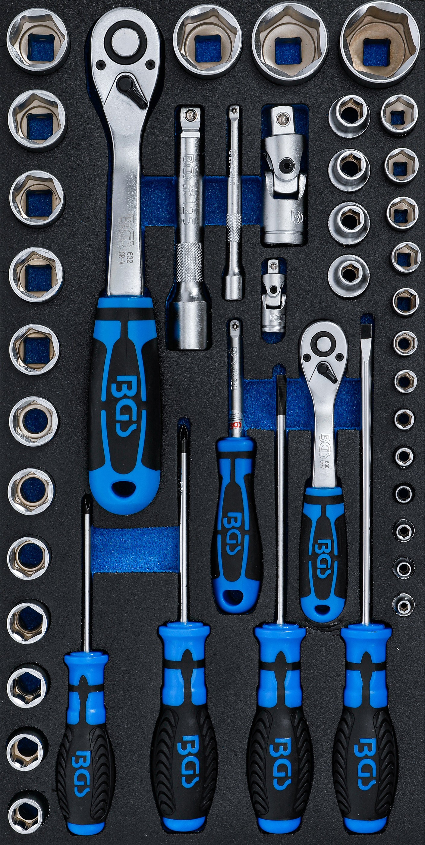 BGS Schaumeinlage für Art. 2002 | Steckschlüssel-Satz und Schraubendreher | 43-t...