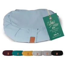 #DoYourYoga Zafu Halbmondkissen »Ganesh« mit Bio-Buchweizenschalen (KBA) waschbarer Bezug | 45 x 30 x 14 cm | Meditations-, Sitz-, Rondokissen für Yin Yoga | avendel