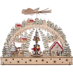 LED Schwibbogen "Weihnachtsdeko", beige (natur), B:50cm H:38cm T:11cm, Holz, MYFLAIR MÖBEL & ACCESSOIRES, Schwibbögen, aus Holz, mit LED Beleuchtung, Höhe ca. 38 cm