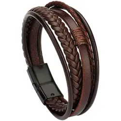 Lederarmband FIRETTI "Schmuck Geschenk Armschmuck Armkette", silber (silberfarben), Armbänder, Damen, Zink-Leder, Zink, Leder, Made in Germany