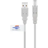 goobay USB 2.0 Kabel mit USB Zertifikat, Grau,