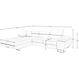 beautysofa Eckcouch Velour 2-Sitzer Grün