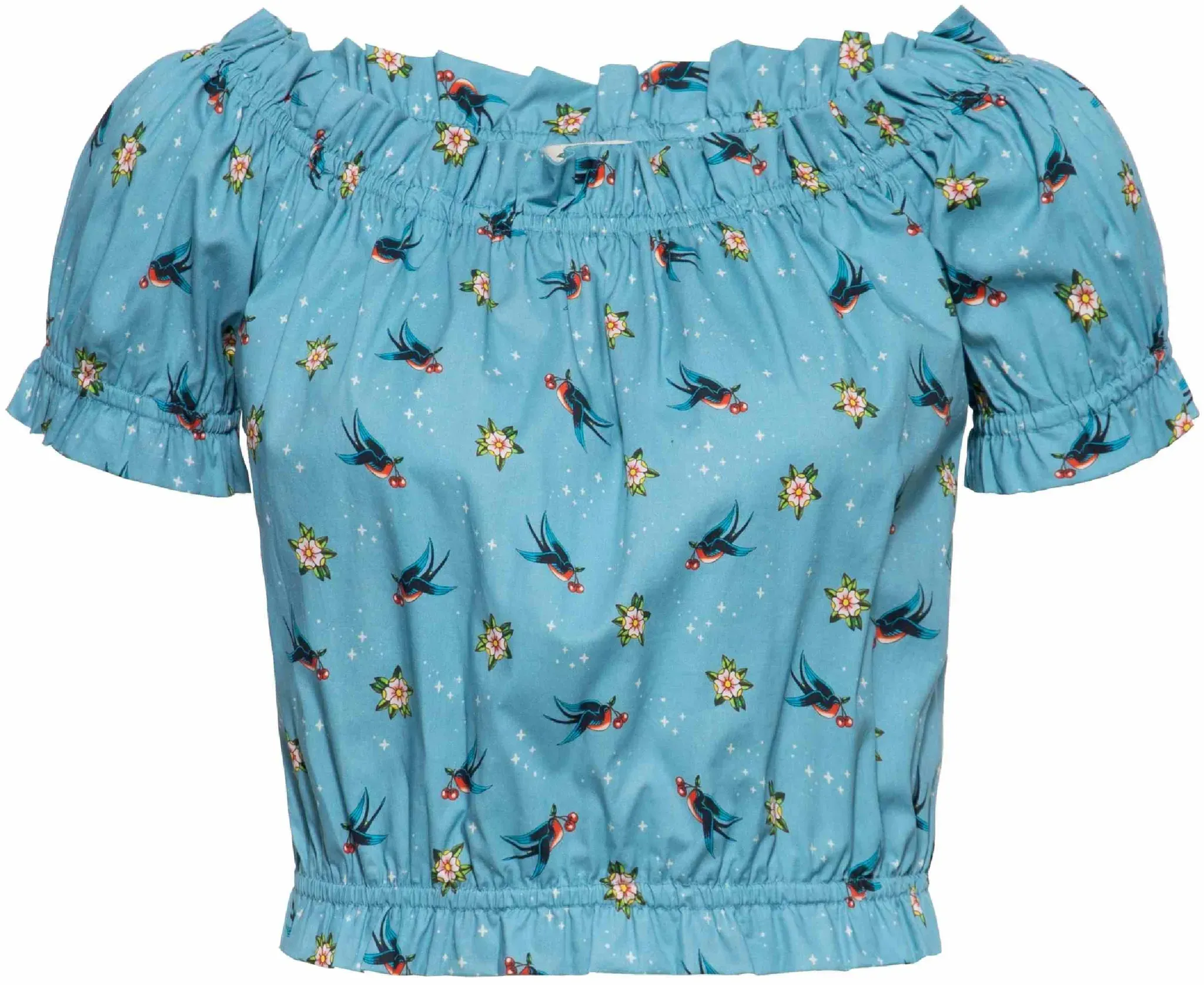 Queen Kerosin Oldschool Tattoo Dames Blouse, S Voorvrouw