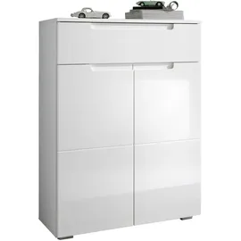 Stella Trading SPICE 70 x 101 x 40 cm 2 Türen 1 Schublade weiß hochglanz / weiß matt
