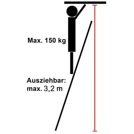 EAXUS Teleskopleiter 3,2 m 11 Sprossen