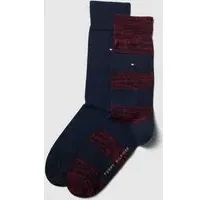 Socken mit Label-Details im 2er-Pack, Bordeaux, 39-42