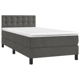 vidaXL Boxspringbett 100 x 200 cm Dunkelgrau