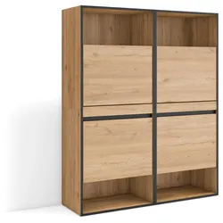 SKRAUT HOME Schuhschrank, Raumsparschrank, 120x35x145 cm, Schlafzimmer, Kleiderschrank, Modern Style, Eiche - 458_33