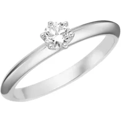 Luigi Merano Ring mit Brillant in Krappenfassung, Gold 585 58 Silber 