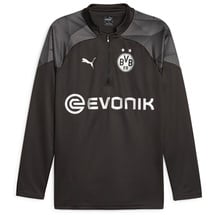 Puma BVB Borussia Dortmund 1/4-Zip Trainingsshirt mit Sponsor 12 black-silver XXL