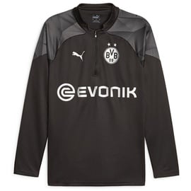 Puma BVB Borussia Dortmund 1/4-Zip Trainingsshirt mit Sponsor 12 black-silver XXL