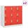 vidaXL Garderobenschrank Metall 90x45x92,5cm Hellgrau/Rot 9 Fächer