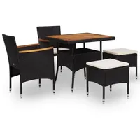 vidaXL Garten-Essgruppe 5-tlg. schwarz 46169