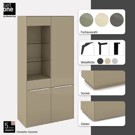 Set One by Musterring Standvitrine Reno 92 x 42 x 185 cm Braun