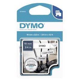 Dymo S0718050 Polyamid Bandfarbe: Weiß Schriftfarbe:Schwarz 19mm 3.5m
