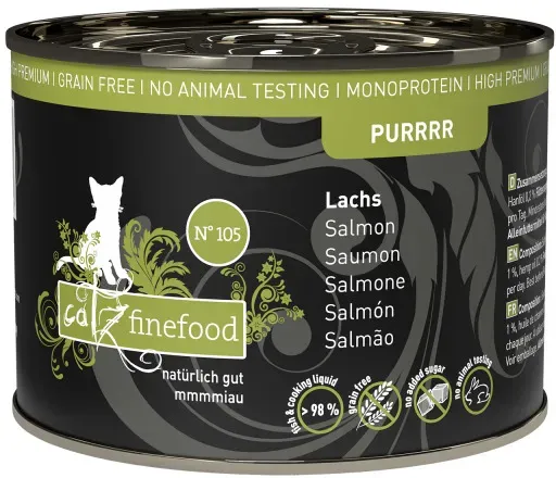 catz finefood Purrrr No.105 Lachs Katzennassfutter 6 x 190 Gramm