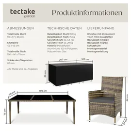 Tectake Monaco Set 9-tlg. natur