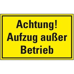 Schild I Hinweisschild Achtung! Aufzug außer Betrieb, Magnetfolie, 300x200mm