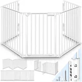 KIDUKU Kaminschutzgitter Tür 420 cm Weiß