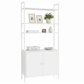 Relaxdays Bücherregal 159,5 x 60 x 24 cm Weiß