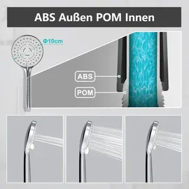 JOHO Edelstahl Duschsystem Duschset Duschstange Regenduschset mit ABS Kopfbrause D20cm