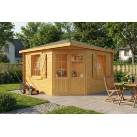 Alpholz Gartenhaus 5-Eck 3,75 x 3,75 m Braun